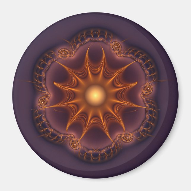 Aimant Motif fractal mystique magique (Devant)