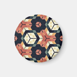Aimant Motif géométrique Carré Hexagon coloré