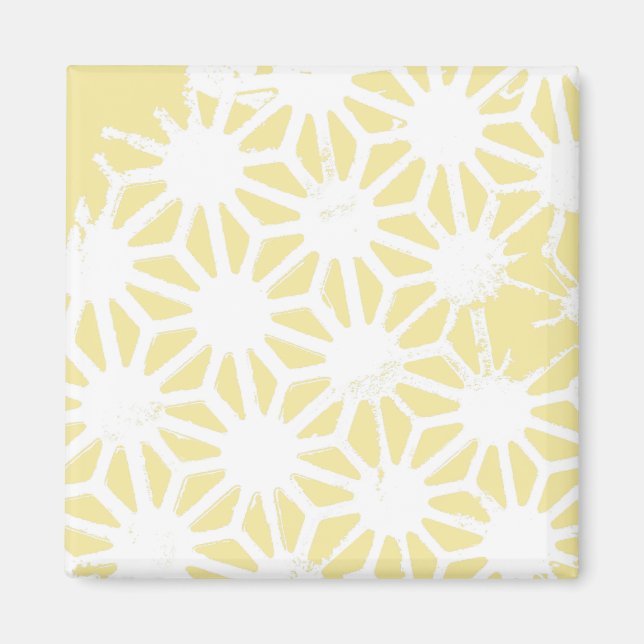 Aimant Motif géométrique jaune citron (Devant)