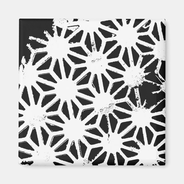 Aimant Motif géométrique noir et blanc (Devant)