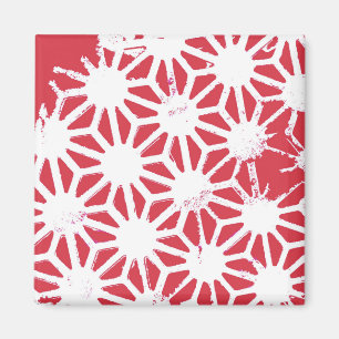 Aimant Motif géométrique rouge