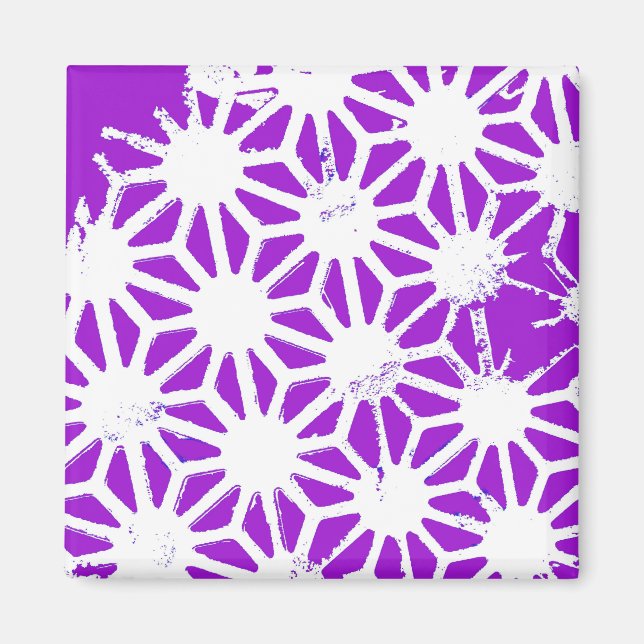 Aimant Motif géométrique violet royal (Devant)