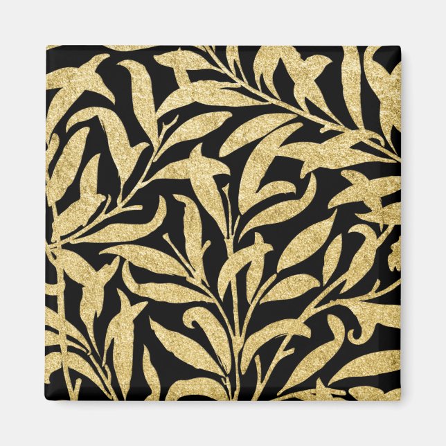 Aimant Motif Gold et Black Leaf (Devant)