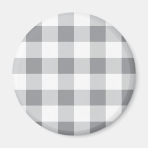 Aimant Motif gris et blanc En vichy