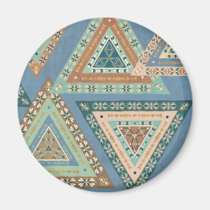Aimant Motif indien tribal   bleu extérieur de Geo X