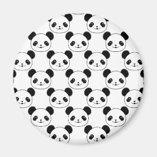 Aimant Motif Kawaii Panda En Noir Et Blanc