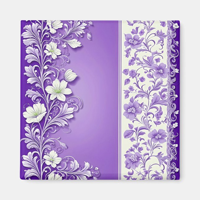 Aimant Motif Lilac ornemental (Devant)