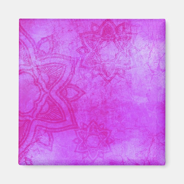 Aimant Motif Mandala violet désorganisé (Devant)