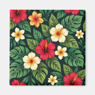 Aimant Motif Monstera Hibiscus Tropical