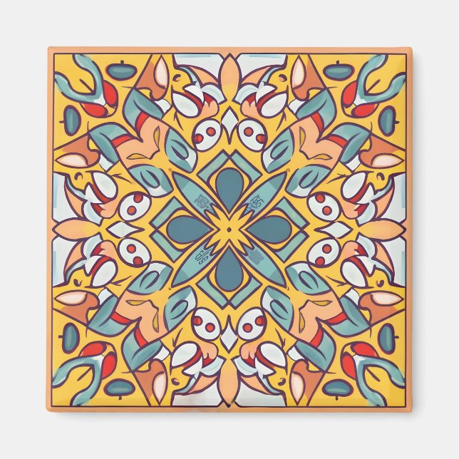 Aimant motif mosaïque (Devant)