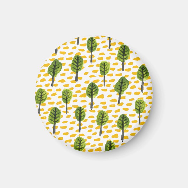 Aimant Motif Naïve Green Black Tree (Devant)