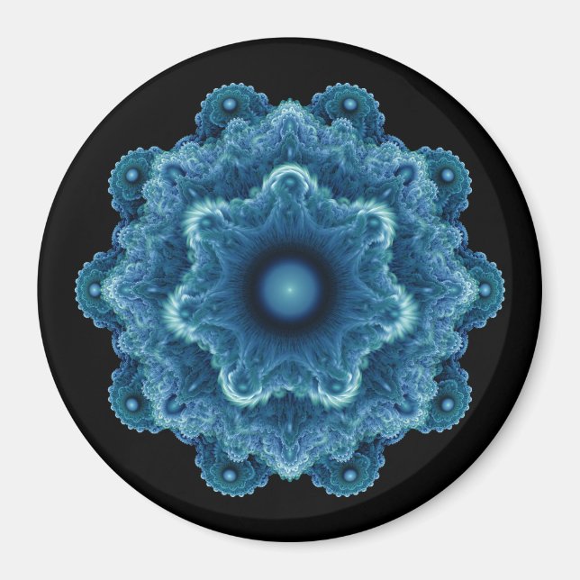 Aimant Motif naturel bleu fractal (Devant)