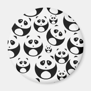 Aimant Motif Panda noir et blanc Kawaii