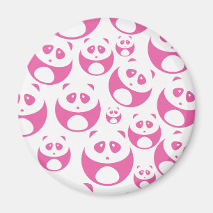 Aimant Motif Panda rose et blanc Kawaii Baby