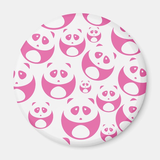 Aimant Motif Panda rose et blanc Kawaii Baby (Devant)