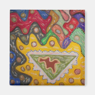 Aimant motif peinture type autochtone
