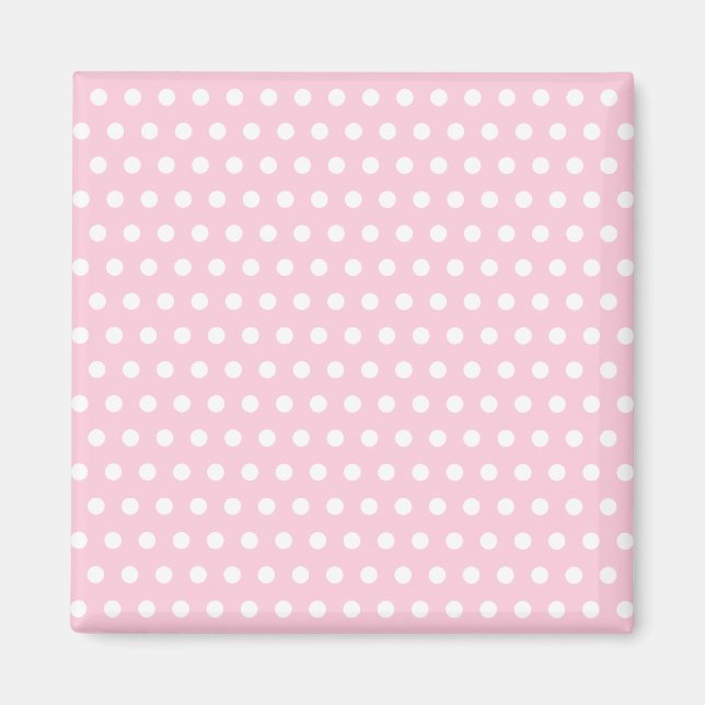 Aimant Motif Polka Rose et Blanc. Spotty. (Devant)