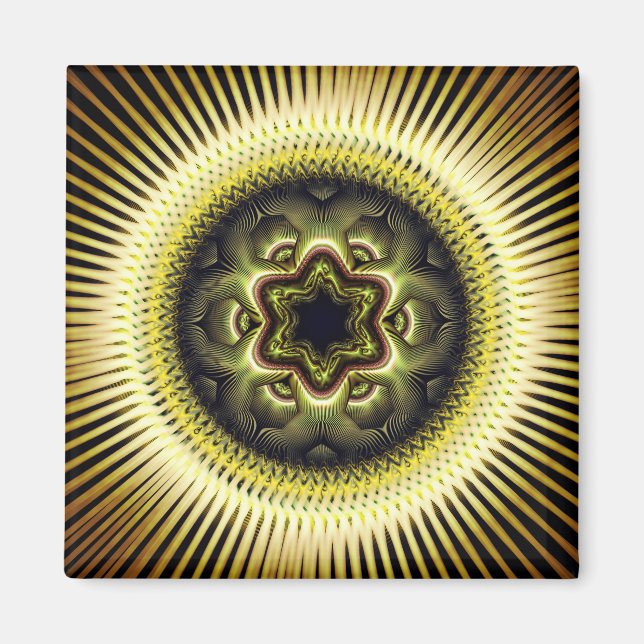 Aimant Motif psychédélique ensoleillé et lumineux (Devant)