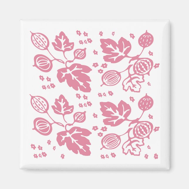 Aimant Motif Pyrex vintage - Gooseberry (Rose) (Devant)