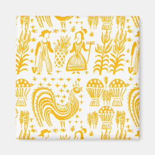 Aimant Motif Pyrex vintage - Papillon Amish (orange)