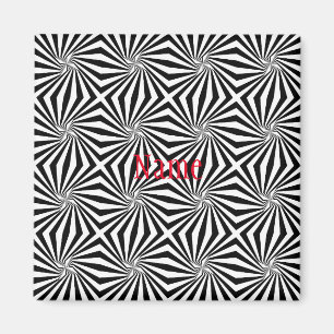 Aimant Motif rayonnant noir blanc Thunder_Cove