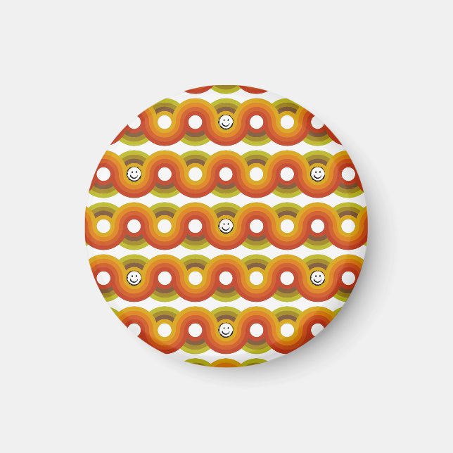 Aimant Motif Rétro Vintage Smiley No. 02 (Devant)