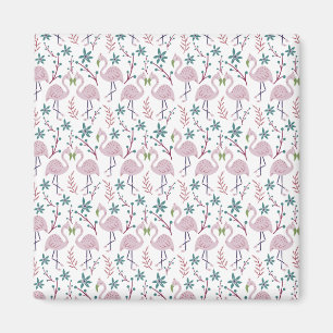 Aimant Motif rose flamingo sans couture sur arrière - pla