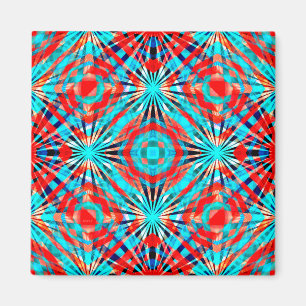 Aimant Motif Rouge Et Bleu Abstrait