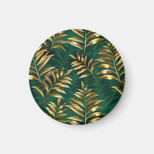 Aimant Motif sans couture avec des fougères dorées