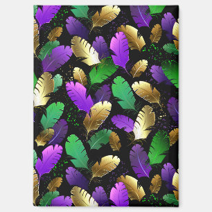Aimant Motif sans couture avec des plumes de Mardi Gras