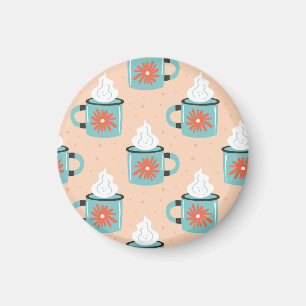 Aimant Motif sans couture de tasse bleu clair.