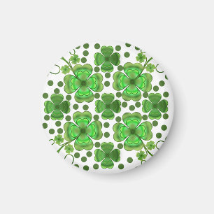 Aimant Motif Tourbillon et Trèfle Vert Métallisé Personna