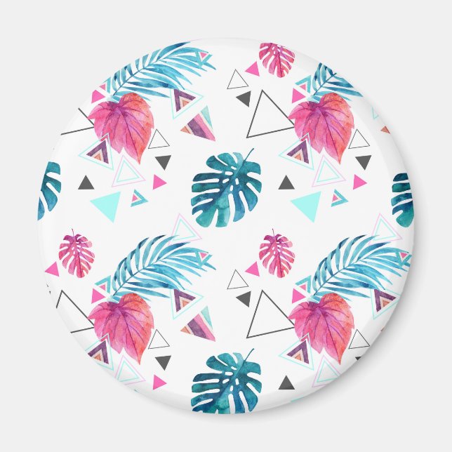 Aimant Motif triangle feuille tropicale (Devant)