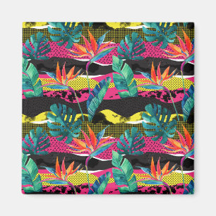 Aimant Motif tropical abstrait de texture de néon
