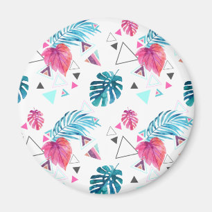 Aimant Motif tropical de triangle de feuille