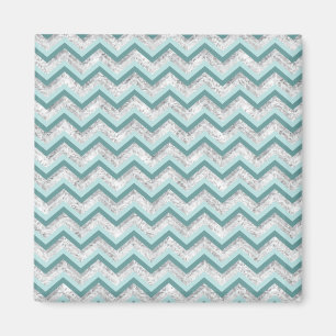 Aimant Motif turquoise et Crystal Zigzag