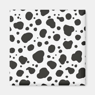 Aimant Motif Vache Noir Blanc