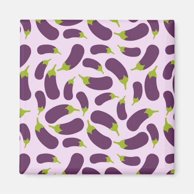 Aimant Motif végétal d'aubergine violet végétal Conceptio (Devant)