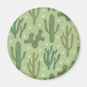 Aimant Motif vert de cactus d'étape de Geo de sud-oues