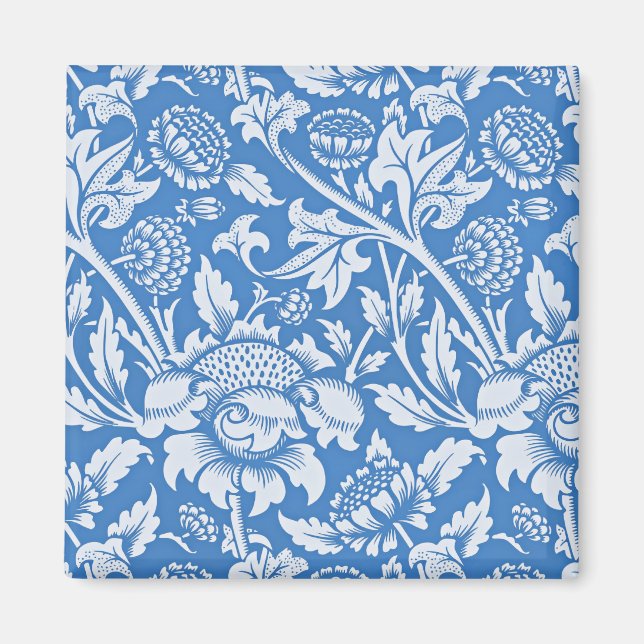 Aimant motif vintage bleu ornemental (Devant)