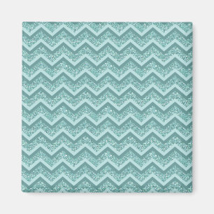 Aimant Motif ZigZag Parties scintillant Turquoise