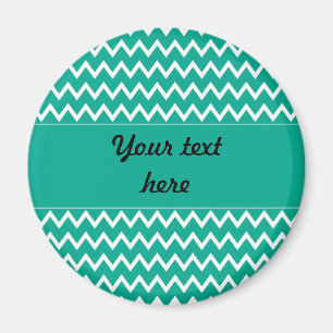 Aimant Motif Zigzag vert et blanc personnalisé