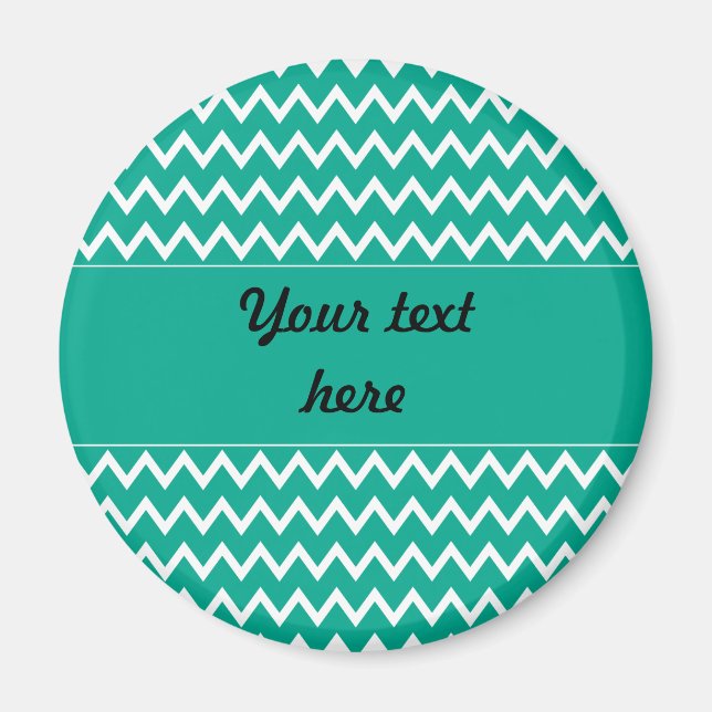 Aimant Motif Zigzag vert et blanc personnalisé (Devant)