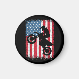 Aimant Motocross Vélo Tout Terrain Drapeau Américain Homm
