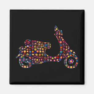 Aimant Motocyclette à moteur à fleurs
