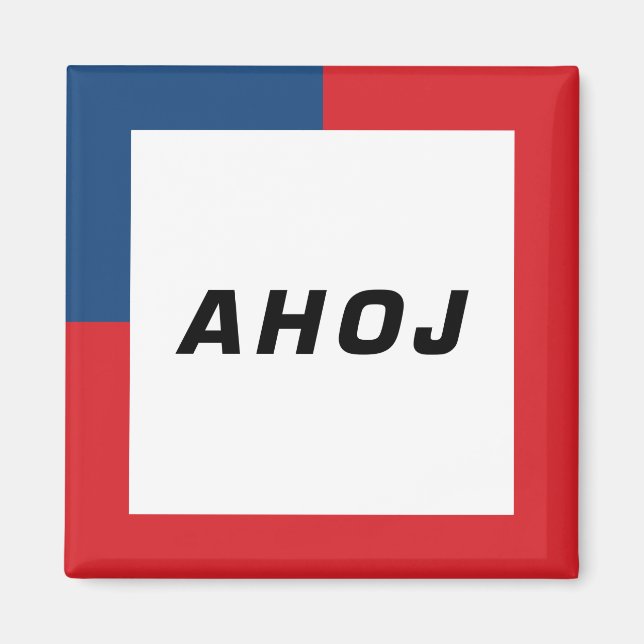 Aimant Mots Tchèques - Ahoj (Bonjour) 01A (Devant)