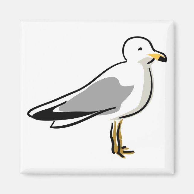 Aimant Mouette Abstraite (Devant)