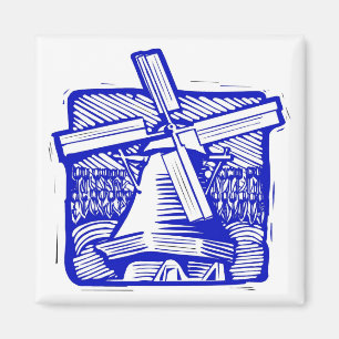 Aimant Moulin à vin néerlandais bleu