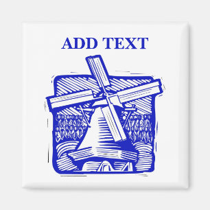 Aimant Moulin à vin néerlandais bleu