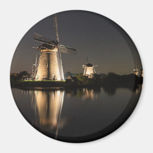 Aimant Moulins à vent illuminés à l'aimant rond de nui